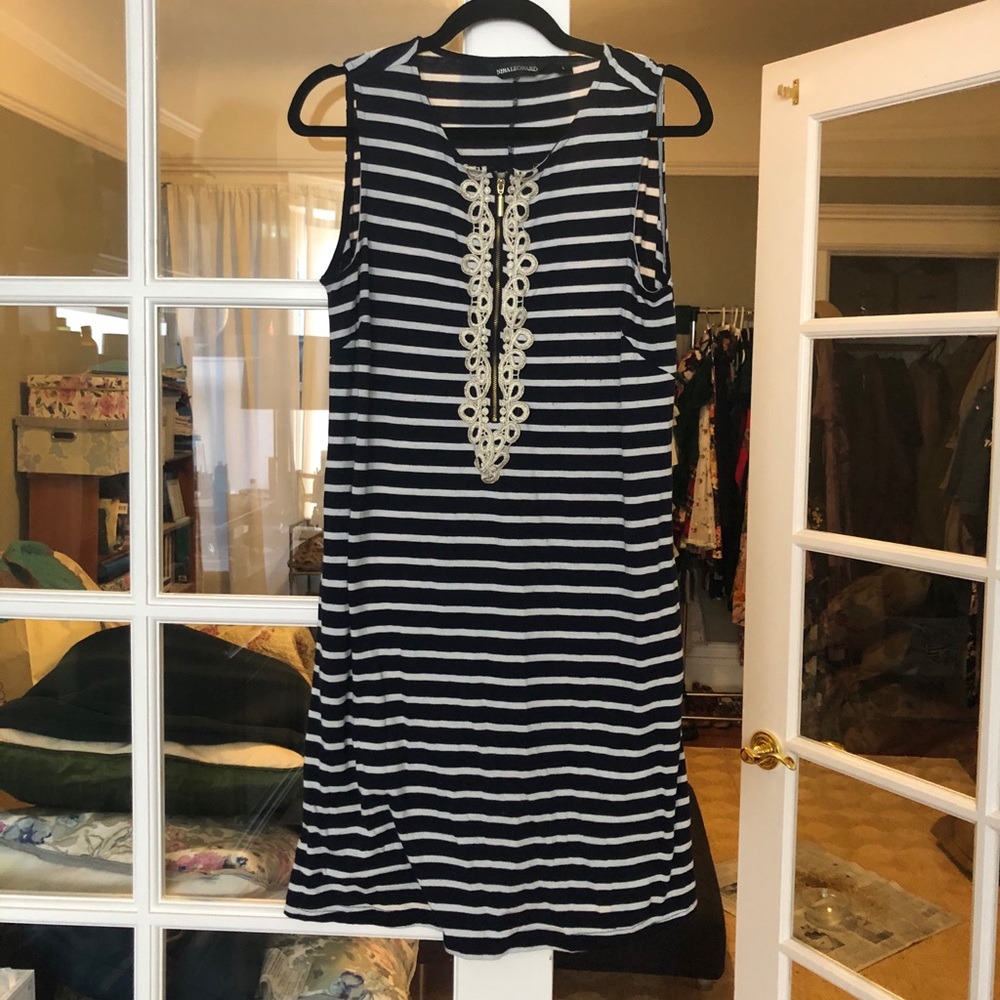 Nina Leonard Striped Pocket Dress